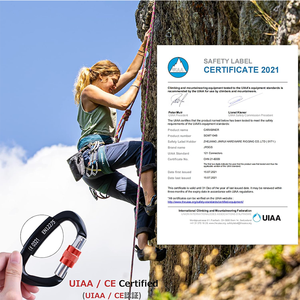 Heavy Duty <span class=keywords><strong>D</strong></span> Shape Aluminio Camping al aire libre Bloqueo de aluminio Mosquetones 25kn Autoblocante - Product Image 5