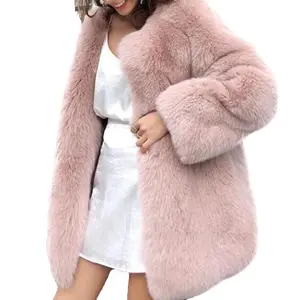 2020 Luxury Winter Warm Romany Fur Fox Coat Women Jackets Wholesale Full Pelt Pink Long Fox Fur Coat For Women