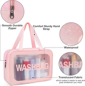 Large Capacity Woman Waterproof Zipper PVC <b>Transparent</b> Eco-Friendly Cosmetic <b>Makeup</b> Wash for <b>Bag</b> for Travel - Product Image 4