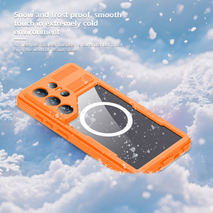 Nouvelle coque de téléphone magnétique tout-en-un <span class=keywords><strong>orange</strong></span>, résistante à l'eau, à la poussière et à la neige, IP68, pour Samsung Galaxy S26Ultra - Product Image 4