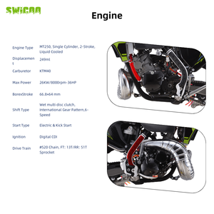 Motocross SWICOO K8 MT250 <span class=keywords><strong>250CC</strong></span> <span class=keywords><strong>2T</strong></span>, moto tout-terrain à essence pour adultes, moto à essence - Product Image 4