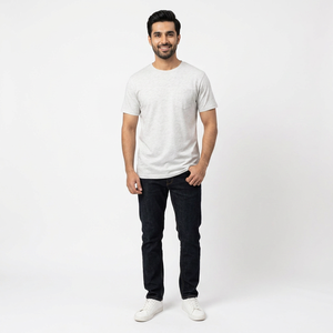 Camiseta de Algodón 100% de Alta Calidad, Estampado Sólido, Corte Recto, Cintura Media, Casual, Corta, con Serigrafía - Product Image 1