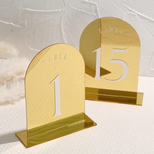 Factory Wholesale 1-15 <strong>Arched</strong> Double-sided Numbers <strong>Wedding</strong> Centerpieces Table <strong>Decorations</strong> Place Cards for Party Supplies - Product Image 4