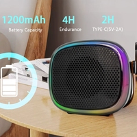 Nouveau haut-parleur 5.0 avec éclairage LED RGB, entrée AUX, double microphone KTV, commande vocale pour utilisation KTV à domicile pour enfants