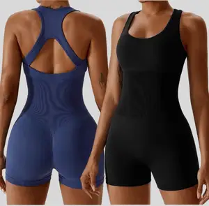 Wholesale Seamless Workout Romper Removable Pads Workout Yoga Overalls Women's Playsuits Active Wear Gym Sport Pants Leggings