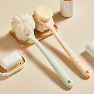 Long <b>Handle</b> Bath Brush 41cm Soft Bristles Flower Shape Back Scrubber Self Use Shower Tool - Product Image 3