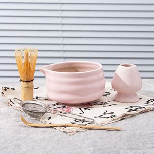 Ensemble d'accessoires pour matcha japonais, MOQ 20 pièces, fouet à matcha rose, bol à matcha, support pour fouet en céramique, kit de cérémonie fait main, personnalisable - Product Image 2