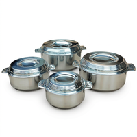 Ensemble de 4 casseroles isothermes en acier inoxydable, style américain, pour cuire le riz, boîte à lunch, portable, hermétique, usage commercial, cantine