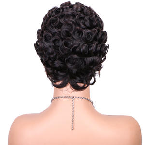 2024 nouveau capot de mécanisme de perruque de lutin de style court, couleur naturelle, petite <span class=keywords><strong>coiffure</strong></span> bouclée, stock d'usine, ventes directes - Product Image 5