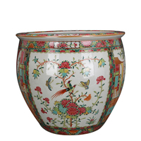 Jardinière chinoise antique peinte à la main en famille rose à vendre, pots à fleurs et jardinières, pots inférieurs, pot à fleurs en céramique de Jingdezhen