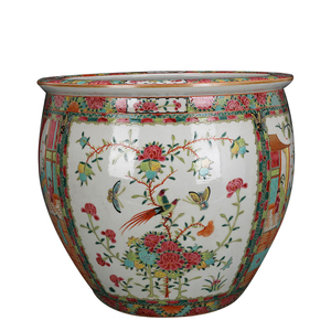 Jardinière chinoise antique peinte à la main en famille rose à vendre, pots à fleurs et jardinières, pots inférieurs, pot à fleurs en céramique de Jingdezhen - Product Image 2