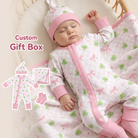 Coffret Cadeau Bébé en Coton Biologique Certifié GOTS – Bonnet et Couverture d'Emmaillotage pour Nouveau-né, Motif Personnalisé, Vêtements pour Bébés Filles – Vente en Gros