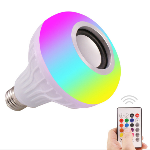 LED Color Changing Light Bulb Bt Speaker E27 Bulb with Remote Control Color Changing Light Bulbs for Home Events Holiday