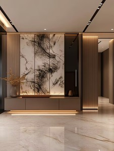 Armoire intégrée multifonctionnelle de luxe étagère à chaussures Foyer Buffet d'entrée pour salon chambre à coucher extérieur-Style bois MDF - Product Image 3