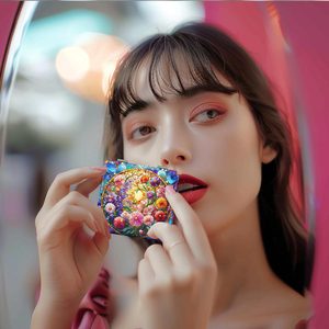 <span class=keywords><strong>กระจก</strong></span>พกพาแบบพับได้ทรงสี่เหลี่ยมพร้อมลายดอกไม้และผีเสื้อสไตล์โบฮีเมียน <span class=keywords><strong>กระจก</strong></span>แต่งหน้าและเติมแต่งลุคแบบพกพาสำหรับสาวๆ - Product Image 3