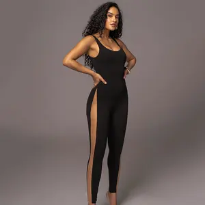 Penjualan terlaris baru 2023 pakaian wanita Bodysuit nyaman kualitas tinggi jumpsuit celana punggung terbuka Panel ketat lembut unik seksi