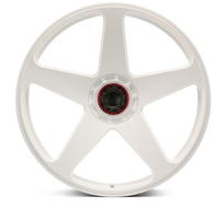 Jantes en alliage forgé GT Style Blanc 5 branches à anneaux rouges avec blocage central pour Porsche, toutes voitures de sport et SUV