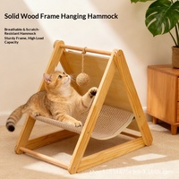 Griffoir et Lit pour Chat en Bois Massif avec Arbre à Chat Vertical - Durable et Résistant aux Déchirures, Style Simple, Toutes Saisons