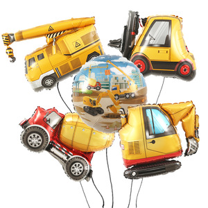 Ballons en aluminium en gros en forme de véhicules : avion, voiture de <span class=keywords><strong>police</strong></span>, excavatrice, camion à benne basculante, grue – Ballons jouets pour enfants - Product Image 5