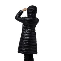 Veste longue à capuche rembourrée d'hiver pour femmes Manteau en duvet de canard blanc pour femmes Ultra léger Slim Solid Jackets Coat Parker