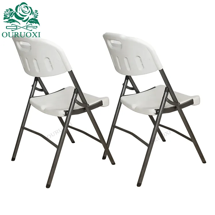 Cheapest good sale light weight used metal wedding outdoor folding HDPE plastic chairs
