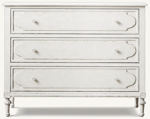 Lit rembourré en bois massif gris clair vieilli. Tête de lit incurvée en tissu pour lit double de style américain pour chambre principale. - Product Image 6
