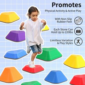 Tremplins en forme de coeur pour enfants Ensemble de tremplins d'équilibre Blocs d'équilibre pour tout-petits Jouets Équipement de fitness intérieur et extérieur - Product Image 5
