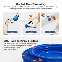 Balle interactive pour chien en E-TPU durable pour les grands chiens, 3 modes de jeu, jouet intelligent pour les mâchoires agressives, utilisation intérieure et extérieure
