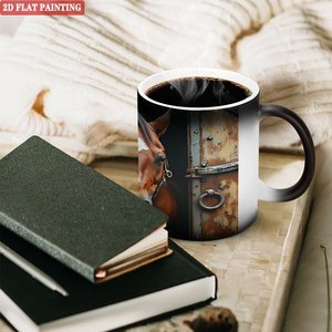Frosted Black <b>Ceramic</b> Mug 11oz Heat Activated Color Changing Drinking <b>Cup</b> - Product Image 3