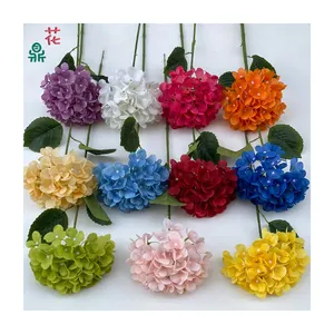 Single Branch Hydrangea Manufacturers Wholesale High Quality Artificial Silk Flowers Wedding Landscape Decoration Silk Flowers