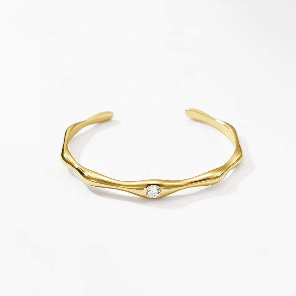 Nagosa Mode Sieraden 18K Goud Vermeil 925 Sterling Zilver Zirkonia Open Armbanden Voor Vrouwen