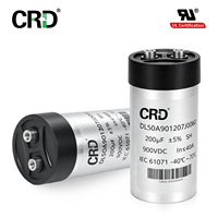 Condensateur DC-Link CRD 200uF 900VDC avec bornes à goujon M6, boîtier en aluminium auto-réparant IEC 61071 pour circuits électroniques de puissance DC