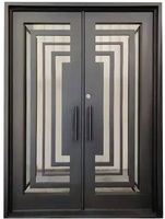 Modèles de porte extérieure en métal à double porte en fer forgé pour entrée principale de maison moderne