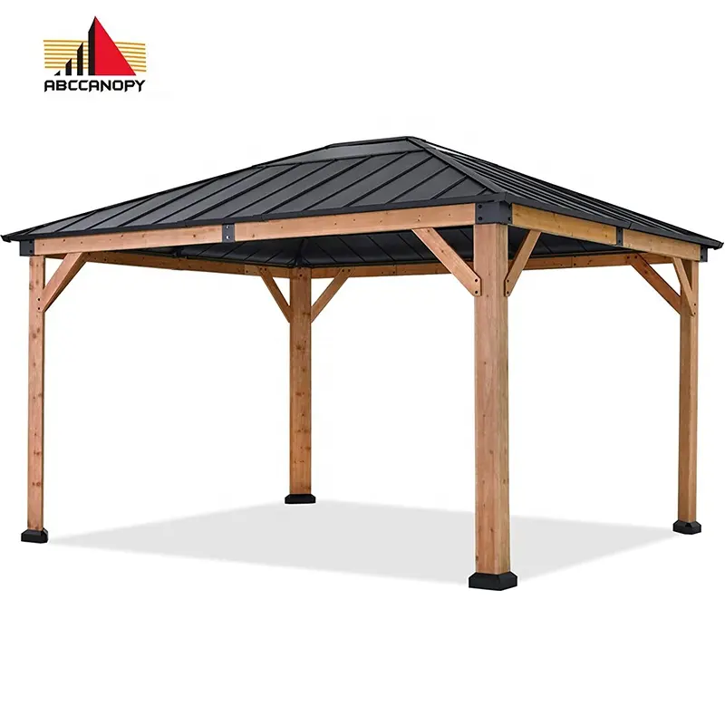 Abcbaldacchino Gazebo esterno 10x12 padiglione esterno esterno di alta qualità Gazebo in legno con tetto resistente ai raggi UV Gazebo in legno all'aperto