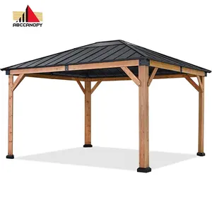 Abcovery Outdoor Tuinhuisjes 10X12 Hoge Kwaliteit Outdoor Paviljoen Houten Tuinhuisje Met Uv-Weerstand Dak Tuinhuisje Hout Buiten