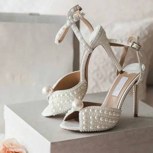 9.5CM Custom Your Own Logo Femme Fashion <b>White</b> <b>Heels</b> for Ladies - Product Image 2