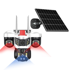 Dubbele Lens 4G Zonne-Energie Camera Draadloze Outdoor Camera Solar Cctv <span class=keywords><strong>Wifi</strong></span> Netwerk Home Security Monitor Systeem V380 Pro P 2P Ip Camera - Product Image 2