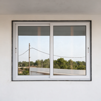 Fenêtre coulissante à double vitrage en aluminium à rupture de pont thermique, 2 panneaux, matériaux de construction pour projets résidentiels