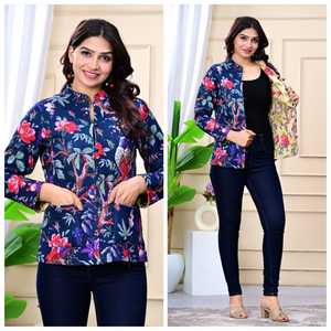 เสื้อกั๊กผ้าควิลท์แบบกลับด้านได้สำหรับผู้หญิง ผ้าฝ้าย พิมพ์ลายชาติพันธุ์ อุ่นสบาย มีสไตล์ เหมาะสำหรับฤดูหนาว - Product Image 1