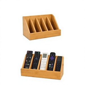 Natural Wooden 5-Layer Modern Handmade Remote <b>Control</b> Holder <b>Stand</b> for TV AC and Home Office Accessories - Product Image 6