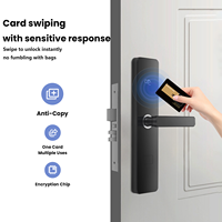 Cerradura de Puerta de Hotel con Software de Gestión, Desbloqueo con Tarjeta, Sistema Electrónico Inteligente de Seguridad, Cerradura de Hotel Integral Inteligente Negra con Llave