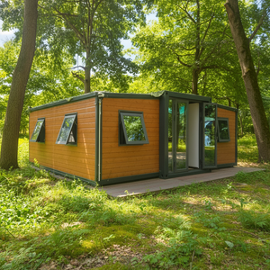 Casa Container Prefabbricata Rettangolare Pieghevole a Doppia Ala Mobile con Pannello Attività, Scatola Espandibile Abitabile Esportabile - Product Image 1