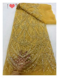 Diverses couleurs paillettes africaines nigérianes dentelle <span class=keywords><strong>française</strong></span> haute qualité mariage mariée dentelle tissu perlé luxe - Product Image 2