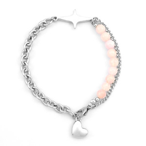 Hot Selling Simple Popular Design Spliced Pink <b>Bead</b> Alloy Chain <b>Bracelet</b> Sweet Women's Cross <b>Bracelets</b> Fashion Jewelry Wholesale - Product Image 6