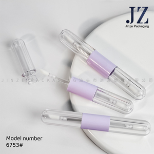 Jinze 2.1 + 2.1ml doppio lato tubo di lucidalabbra forma rotonda vuota cosmetici 2 in1 confezione - Product Image 4