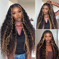 Perruque en cheveux humains avec dentelle HD 13x6 sans colle, blond miel, boucles bohèmes, avec cordon de serrage et ligne de cheveux naturelle – Vente en gros