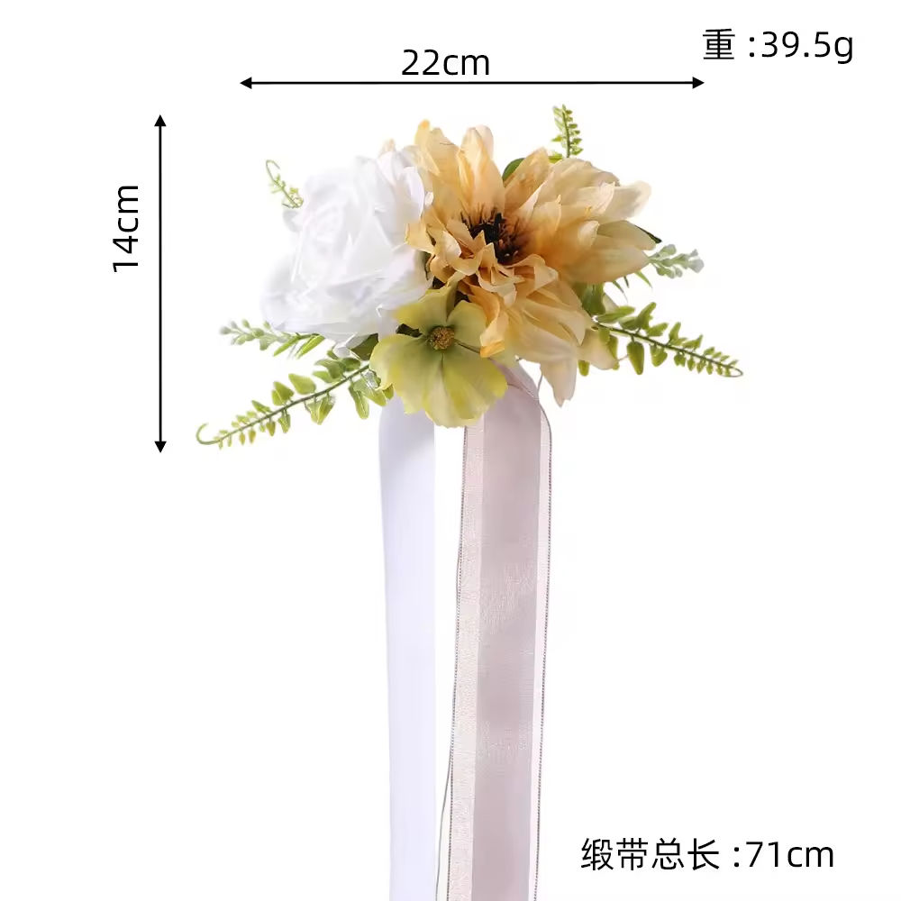 ดอกไม้ข้อมือสีน้ำเงินเข้ม