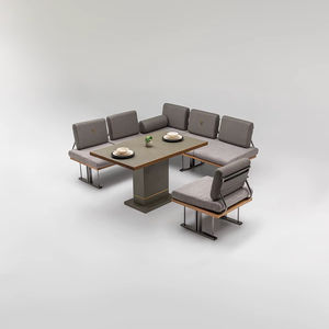 Ensemble de sièges d'extérieur modernes en métal Rosse pour 6 personnes, mobilier de jardin résistant aux intempéries pour cuisine, balcon, cour arrière, Turquie - Product Image 1