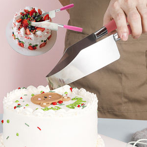 स्टेनलेस स्टील केक कटर टेंगस 2-इन-1 सेवारत स्लिसर उपकरण पुनः प्रयोज्य गैर-छड़ी गर्मी प्रतिरोधी एर्गोनोमिक पीपी/एब्स हैंडल टिकाऊ - Product Image 3