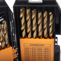 Jeu de forets hélicoïdaux HSS revêtus de titane, 29/115 pièces, 1/16 "-1/2", pour acier inoxydable, fer, aluminium, métaux durs